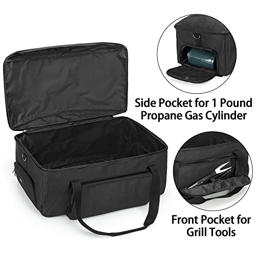 Image of samdew Barbecue Grill Cover Compatible with Weber Q1400 Electric Grill, Outdoor Grill Storage Carry Bag Compatible with Weber Q1000 Q1200 Propane Gas Grill, Bag Only