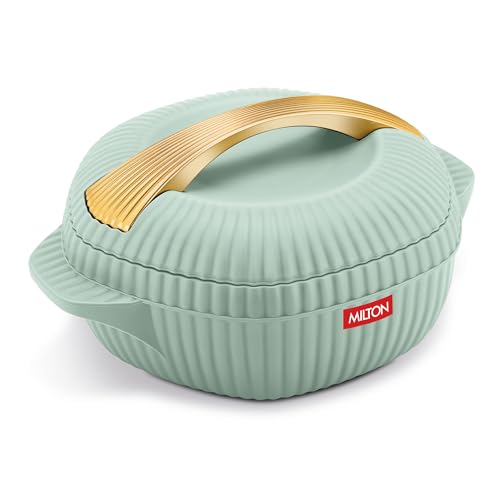 Image of MILTON Oyster 2500 PU Insulated Inner Stainless Steel Casserole, 2190 ml, Light Green, BPA Free, Food Grade, Hot and Cold, Easy to Carry, Easy to Store, Chapati, Roti, Curd Maker