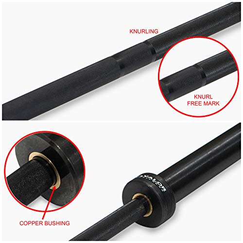 Valor Fitness OB-86-750B Men's Olympic Bar with Whip Action – Ideal for Cross Training, Black, One Size Fits All