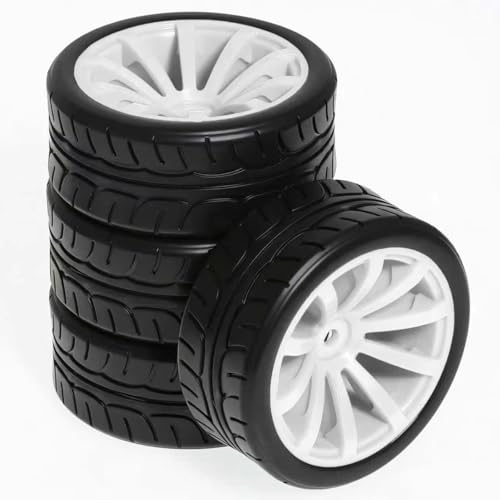 Compatible With TT02 For TT01 XV01 XV02 HSP94123 1/10 RC �J�[�A�b�v�O���[�h�p�[�c 4 �� 65 �~�����[�g������f�ރz�C�[�������n�u�ƃS���^�C�� �p�[�c RC�J�[(White)