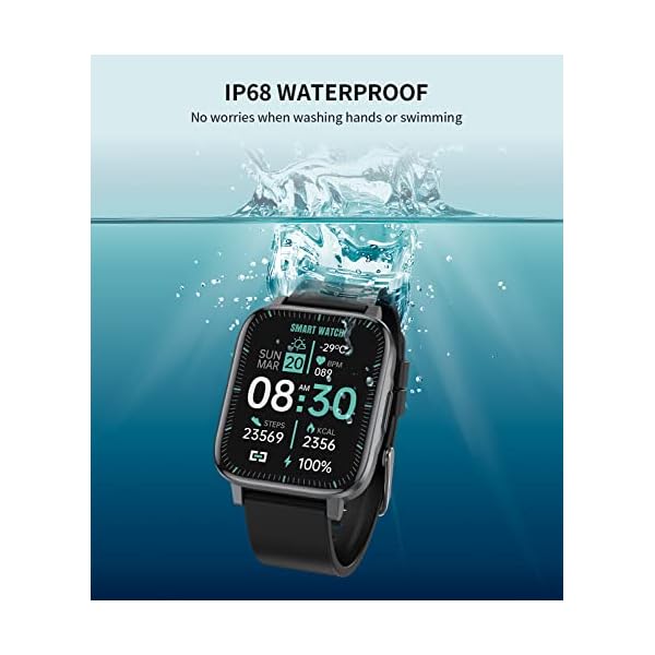Smart Watch for Men Women, 1.7" DIY Full Touch Screen, IP68 Waterproof Activity Fitness Tracker, Smartwatch Compatible with Android and iPhone, Fitness Tracker Blood Oxygen Heart Rate Sleep Monitor - Image 8