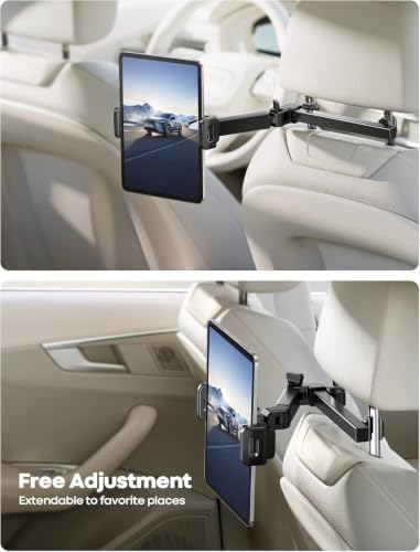 Soporte de tableta para Nissan X-Trail de 5 plazas extensible y giratorio 360° 6