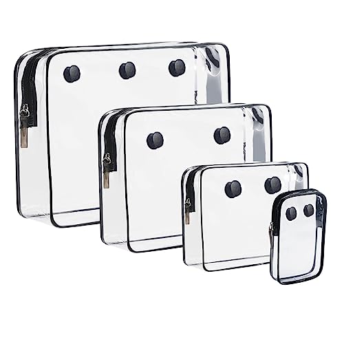 DABASHAN 4 Packs Clear Bogg Beach Tote Bag Accessories suitable for Bogg Bag Insert Bag Travel Cellphone Makeup Clean Toiletry Brush Organizer Cosmetic Divider Storage Inner Pouch -Black