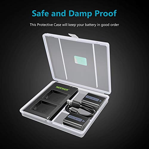 Neewer NP-FW50 Kamera Akkuladegerät mit Akkufach Kompatibel mit Sony A6000 A6500 A6300 A6400 A7 A7II A7RII A7SII A7S A7S2 A7R A7R2 A55 A5100 RX10 (2er-Pack Micro-USB Anschluss 1100mAh) - Image 3