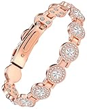 Jecanori Brilliant Crystals Copper Bracelet for Women, 4X Strength Magnetic Therapy Bracelet with 3800 Gauss Neodymium Magnets, Adjustable Pure Copper Jewelry Gift