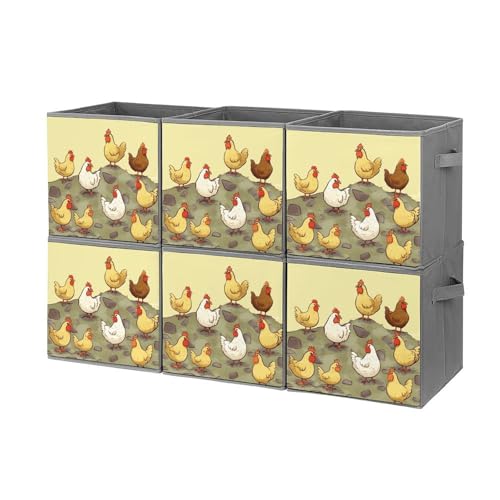 Bacs de rangement pliants imprimé couvée de poulets boîte linge