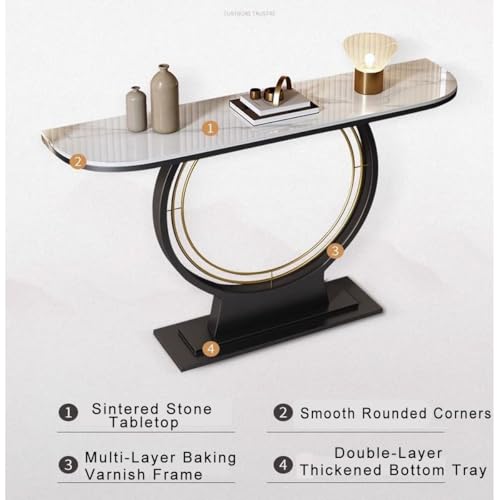 Mesa de entrada larga de losa de rocca resistente para salón y dormitorio gris 8