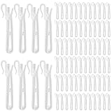 80 Pcs Plastic Curtain Hooks Adjustable Pinch Pleat Hook Ratchet Mechanism Pinch Pleat Design Drapes Clips for Pleated Drapes Window Door and Shower Curtains