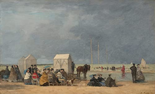 Peinture sur toile L'heure du bain à Deauville Boudin 60x90cm