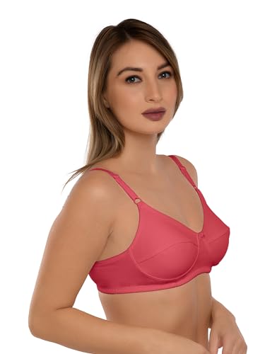 Image of Daisy DEE Women's Cotton Seamed Non-Wired Regular Straps Full Coverage Non-Padded Bra - NSHTL