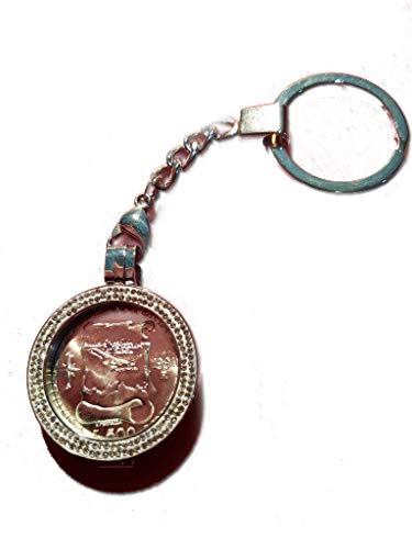 Llavero de joyería fina con moneda de plata Cristóforo Colombo 500 liras 1