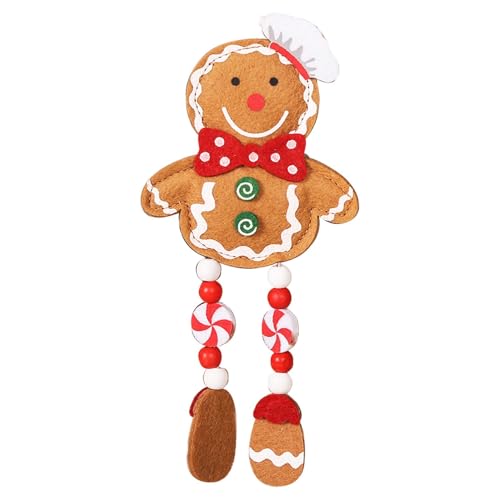 Ornamento a forma di omino di pan di, decorazione per albero di Natale, graziosa decorazione per le vacanze, decorazione a forma di pan di con gambe lunghe, ornamento festivo a forma