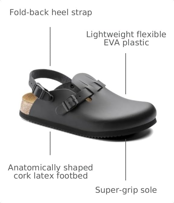 Image of Birkenstock Kay Super Grip Leather Black - Professional Shoes for Women & Mens US M
