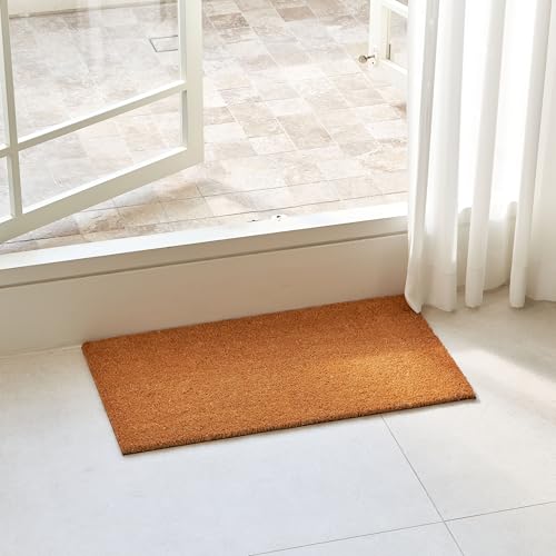 KANKUN Coco Coir Door Mat with Heavy Duty Backing, Welcome Doormat (17" x 30"), Doormat Entrance (Plain - 1Pack) - Image 3