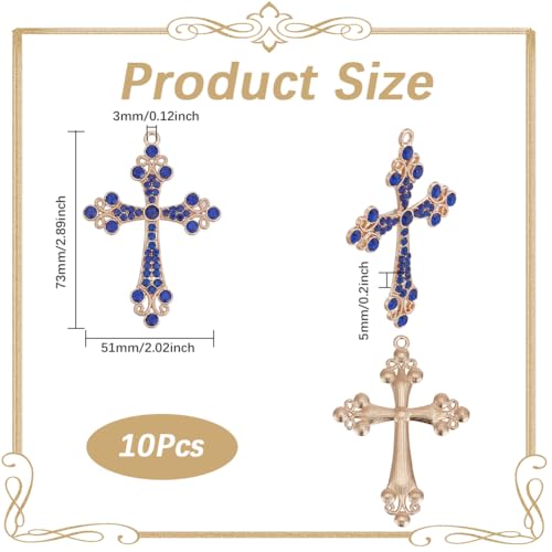 Breloques croix cristal bleu pour éviter les bijoux ternes et fragiles - 2
