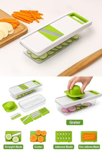 Image of 6-in-1 Vegetable Mandoline Slicer with Storage Container