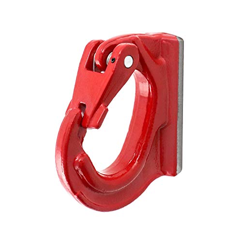 QWORK Crochet à souder, crochet de levage, finition peinte, limite de charge de travail de 3 tonnes pour tracteur, grue, etc, Rouge