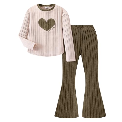 Kxuryueo Girl Fall Clothes Fall Winter Outfits Sets Casual Fashion Trendy Knit Pants Set Size 7 8