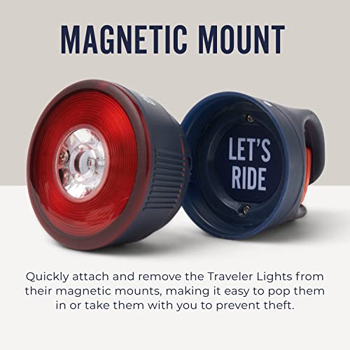Thousand Traveler Magnetic Bike Light - Headlight Taillight Set - Usb Rechargeable Led Lite - Night Riding Safety Accessory For Road & Mountain Cycling - 3 Modes - Men & Women - Thousand Navy #TOP1