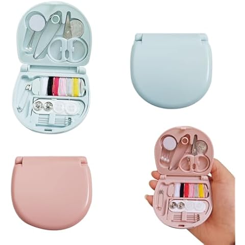 2 Pack Mini Sewing Kit, Portable Sewing Kit, Portable Travel Sewing Box Kit, Heart-Shaped Mini Sewing Box, Mini Travel Sewing Kit, Sewing Kit Travel Mini, Travel Sewing Kit Mini Cover