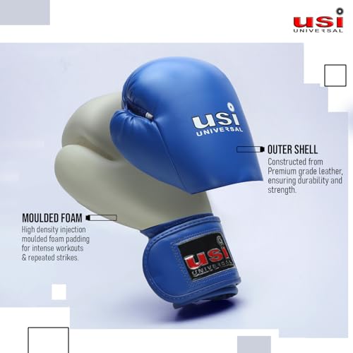 Gants de boxe enfants 3-6 ans en polyuréthane bleu avec Velcro USI - 6