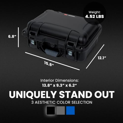 Image of NANUK 915 Empty Hard Case, IP67 Waterproof, Dustproof and Impact Resistant, 13.8 inch x 9.3 inch x 6.2 inch - Rugged Construction for Ultimate Protection, Made in Canada - Black