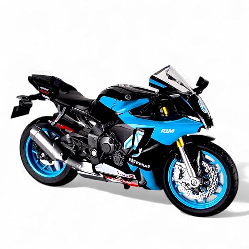 Image of die cast Yamaha R1M Model Toy Metal Bike 1:12 Scale Realistic Alloy Metal with Light and Engine Sound Motorcycle Toy, Model Bike, Best Gift for Boys Men Kids Children.