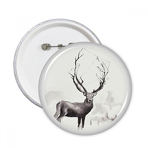 Badge Noël de renne aquarelle x5 broches décoration XL