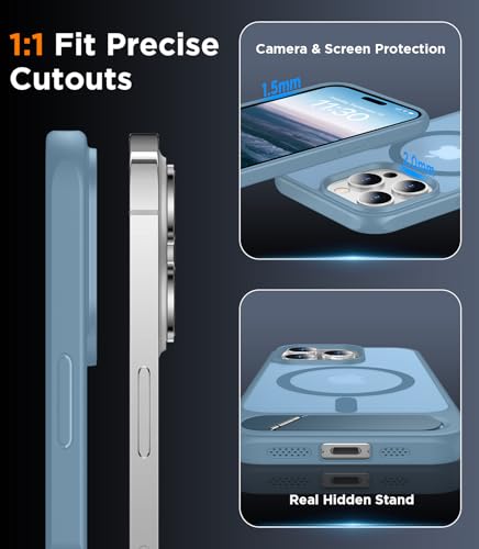 Image of Magnetic Compatible with iPhone 14 Pro Case, [Built-in Invisible Kickstand][Compatible with MagSafe] [Military Grade Shockproof] Slim Translucent Matte Phone Case for iPhone 14 Pro 6.1 inch