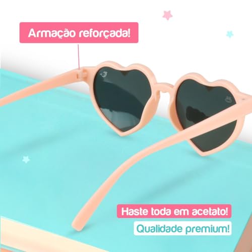 Óculos de Sol Rosa Lentes de Proteção UV400 Polarizadas Feminino Infantil Design Elegante e Moderno
