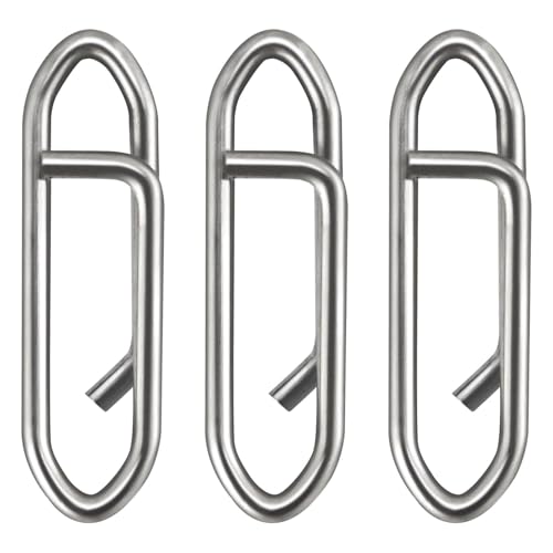 Dr.Fish 20 Pack Fishing Speed Clips Topwater Power Quick Clips for Fishing Lures Quick Change Stainless Steel Lure Snaps Saltwater Freshwater Crankbait Tackle Snaps 50LB