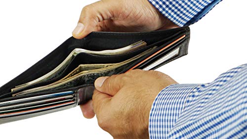 Slim Bifold Mens Wallet RFID Signal Blocking Protection Black3