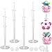 SunAurora 4 Pezzi Supporto per Palloncini,Set di Kit di Supporto per Palloncino Trasparente,con 4 Clip per Palloncini e 2 Punti Adesivi,per Addobbi Comunione, Compleanni, Anniversari, Matrimonio