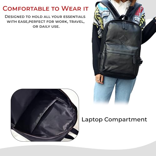 Image of Kraptick Multi-functional Backpack-Waterproof Laptop Backpack, Office Bag with PU Leather Design, Professional Bag for Laptops and Work, Durable and Stylish Bags for Travel