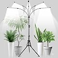 Garpsen Grow Lights for Indoor Plants, 5 Heads Full Spectrum Grow Light with Adjustable Tripod Stand, 100PCS LEDs Plant Light for Indoor Plants with 6/12/16H Timer and 3 Light Modes(No Clip)
