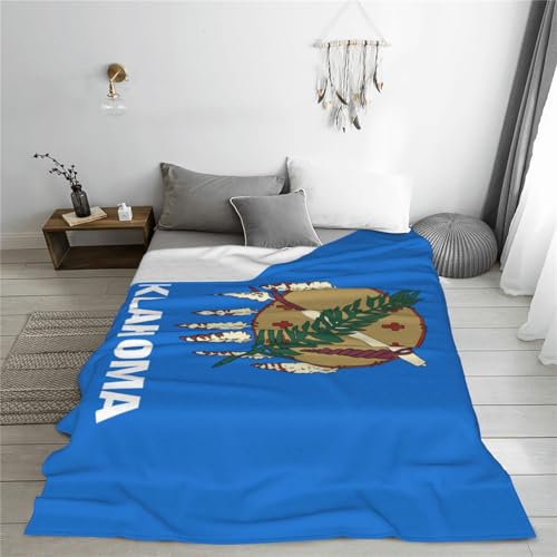 Couverture polaire douce drapeau Oklahoma pour vos soirées cocooning au salon