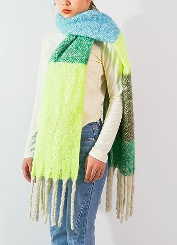 Wander Agio Winter Warm Scarf for Women Long Shawl Large Scarves Cold Weather Thick Blanket Scarfs Color Matching2
