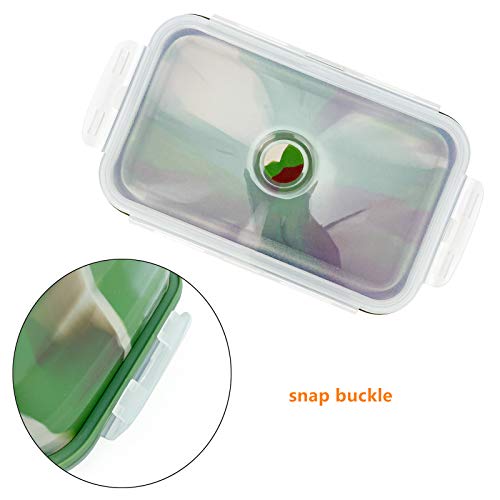 Ccyanzi Reusable Camping Bowls With Lid, Silicone Collapsible Food Storage Containers, 1200Ml Folding Travel Bowl, For Camping, Hiking, Kitchen, Microwave And Freezer Safe #TOP4