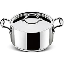 Lagostina Accademia Lagofusion Stewpot with Lid, Stainless Steel, Stainless Steel, 24 cm