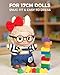WASAFV Clothes for Labubu Outfits, Clothes for Labubu Clothes Set Fit 6.69''/17cm Doll Clothes Designer, Premium Outfit with Accessories, Red Bow&Denim (NO Doll)