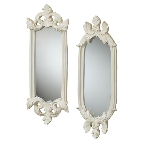 Touch of Class Felissia Antique White Wall Mirrors | Acanthus