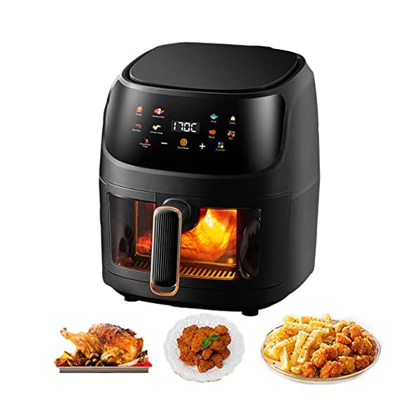 Iluckyla 6 QT Air Fryer Oven,8-in-1 Air Fryers with Led Digital Touchscreen,Smart Cooking Programs Hot Air Fryer With Visible Cooking Window,Healthy Oil-Free Cooking,Easy To Clean Non-Stick Basket,Customized Temp/Time, Automatic power off protection (Black) Iluckyla 6 QT Air Fryer Oven,8-in-1 Air Fryers with Led Digital Touchscreen,Smart Cooking Programs Hot Air Fryer With Visible Cooking Window,Healthy Oil-Free Cooking,Easy To Clean Non-Stick Basket,Customized Temp/Time, Automatic power off protection (Black)