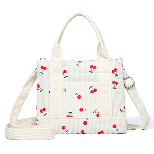 Image of Corduroy Tote Bag Small Satchel Bag for Women Crossbody Bag Purse with Zipper Casual Hobo Handbag
