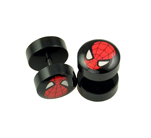 Spider man Fake Plug Earrings - 16G (1.2mm), 2 Pieces