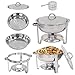 Nova Microdermabrasion Chafing Dish Buffet Set of 4 Stainless Steel Chafing Dishes for Buffet Food Warmer for Parties Catering Event with Food Water Pan, Fuel Holder