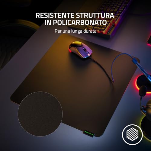Sphex V3 Large - Tappetino per mouse da gioco ultrasottile (Spessore 0,25 mm, Tappetino per mouse, Design liscio, Policarbonato robusto, Base adesiva antiscivolo, Policarbonato) Nero - Mouse gaming - Immagine 3