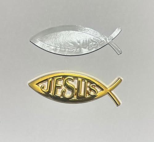 Image of Emblems for Car & Bike Metal Lo.go and Grill Me.tal Lo.go, Auto Accessories for Car Emblem 3D Badge Auto Racing Sport Sticker Grand Tourer Decal. (Jesus Golden Metal Sticker)