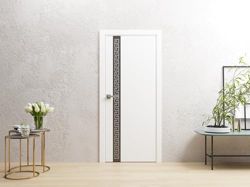Image of Sartodoors Interior Door 3330 Slab White with Frosted Glass Solid Wood with Honeycomb core Modern Design 42 x 80 in