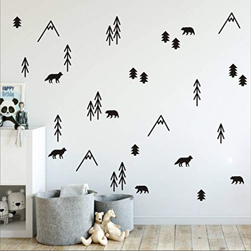 Vinilos decorativos animales y árboles negros miniatura 2