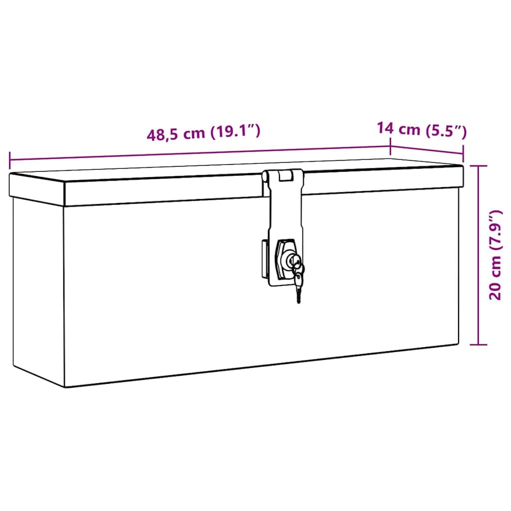 Genérico Caja de Aluminio 48,5x14x20 cm Plateada,Bricolaje,Accesorios de Bricolaje,Organización y Almacenamiento de Herramientas,Cajas de herramientas-142935